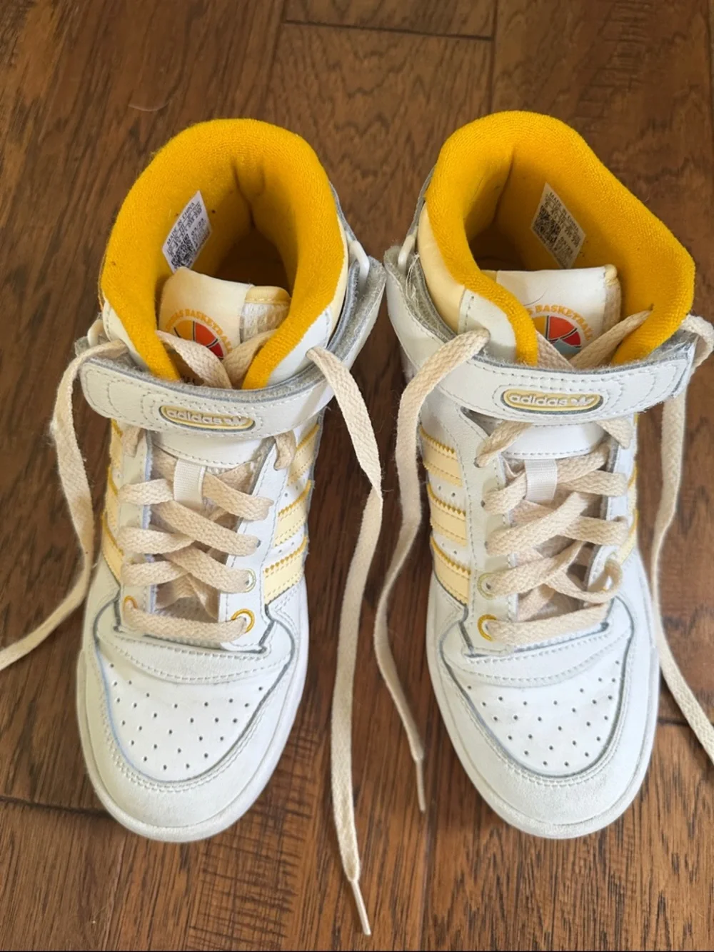 Adidas Originals Forum Mid J Summer Camp Easy Yellow Kid's Athletic Shoes | 5Y